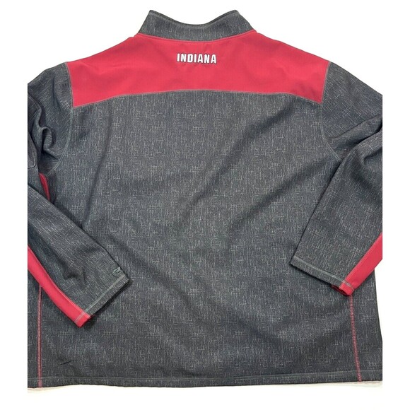 Colosseum Indiana Hoosiers Softshell Jacket Men's 6XL Full Zip Gray Red IU - Picture 4 of 4